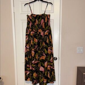 Floral Maxi Dress - Black, Pink, Green